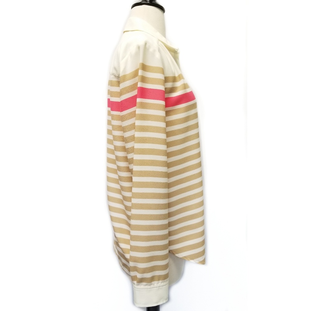 TALBOTS New Chiffon Striped Button Front Shirt 8 M - Picture 5 of 8